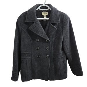 St. John's Bay Wool Cashmere Blend Pea Coat Size L